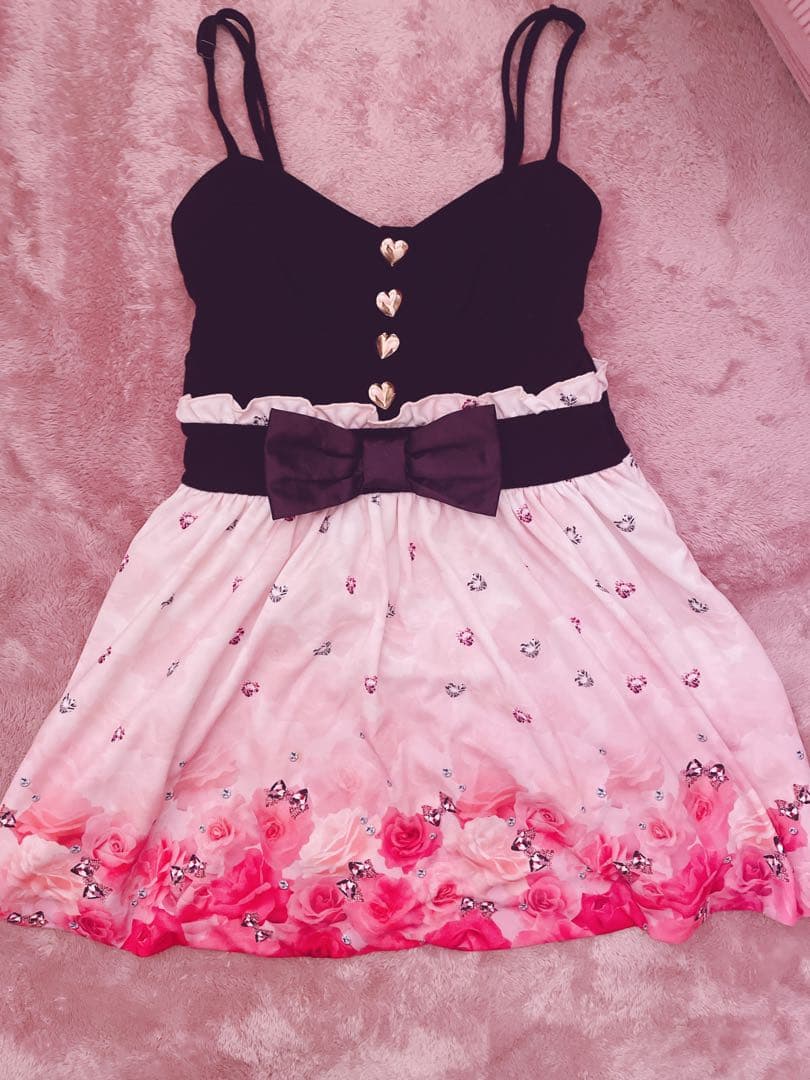 希少 マーズ MARS ジュエルローズ柄 キャミワンピース Y2K 平成ギャル