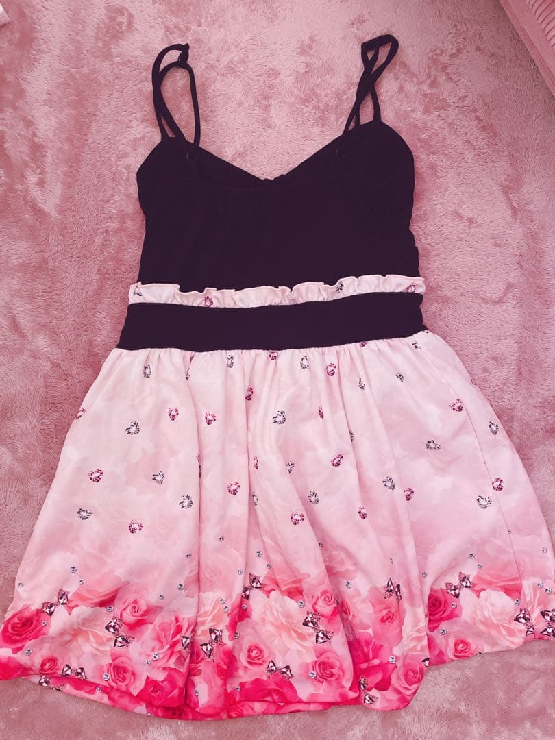 希少 マーズ MARS ジュエルローズ柄 キャミワンピース Y2K 平成ギャル