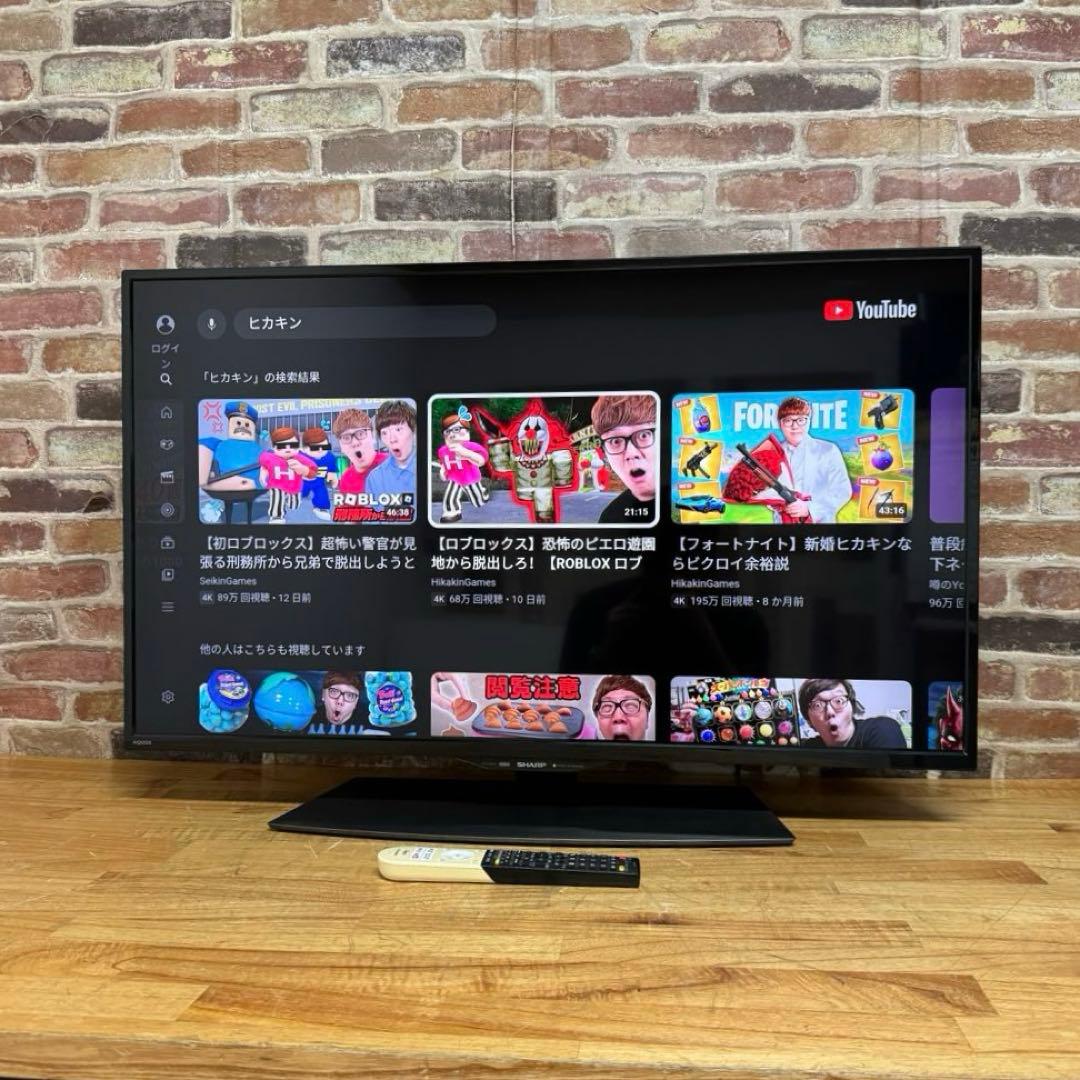 シャープ 40V型 4K液晶テレビ AQUOS 4T-C40BJ1 動画アプリ○