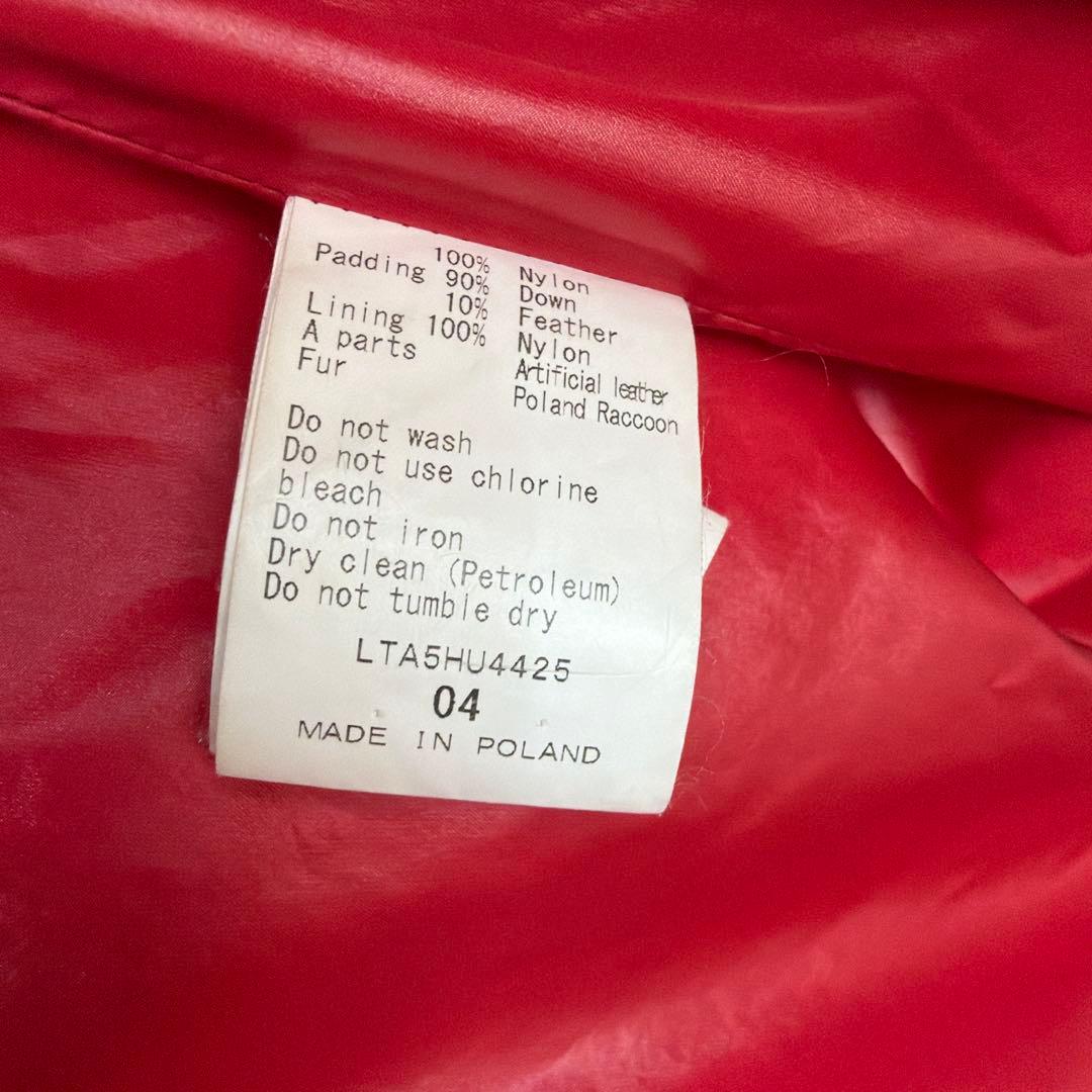 【訳あり】TATRAS ダウンコート04x 大きいサイズ レッド 赤