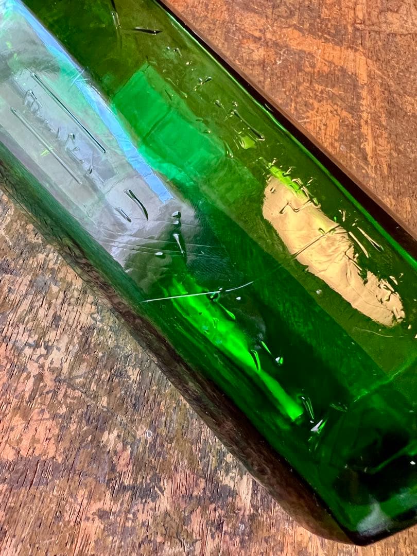 人體消毒新薬ビン　ヨシマン　リゾホルム　八角瓶　神薬　エンボス　ガラスビン