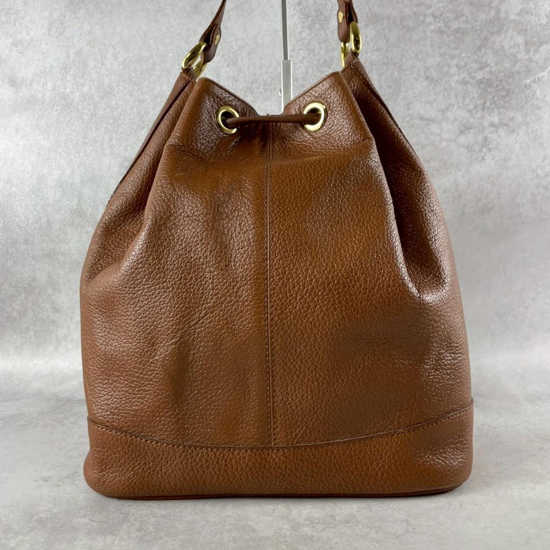 BURBERRY バーバリー 巾着ショルダーバッグ ノバチェック ポーチ付き本革