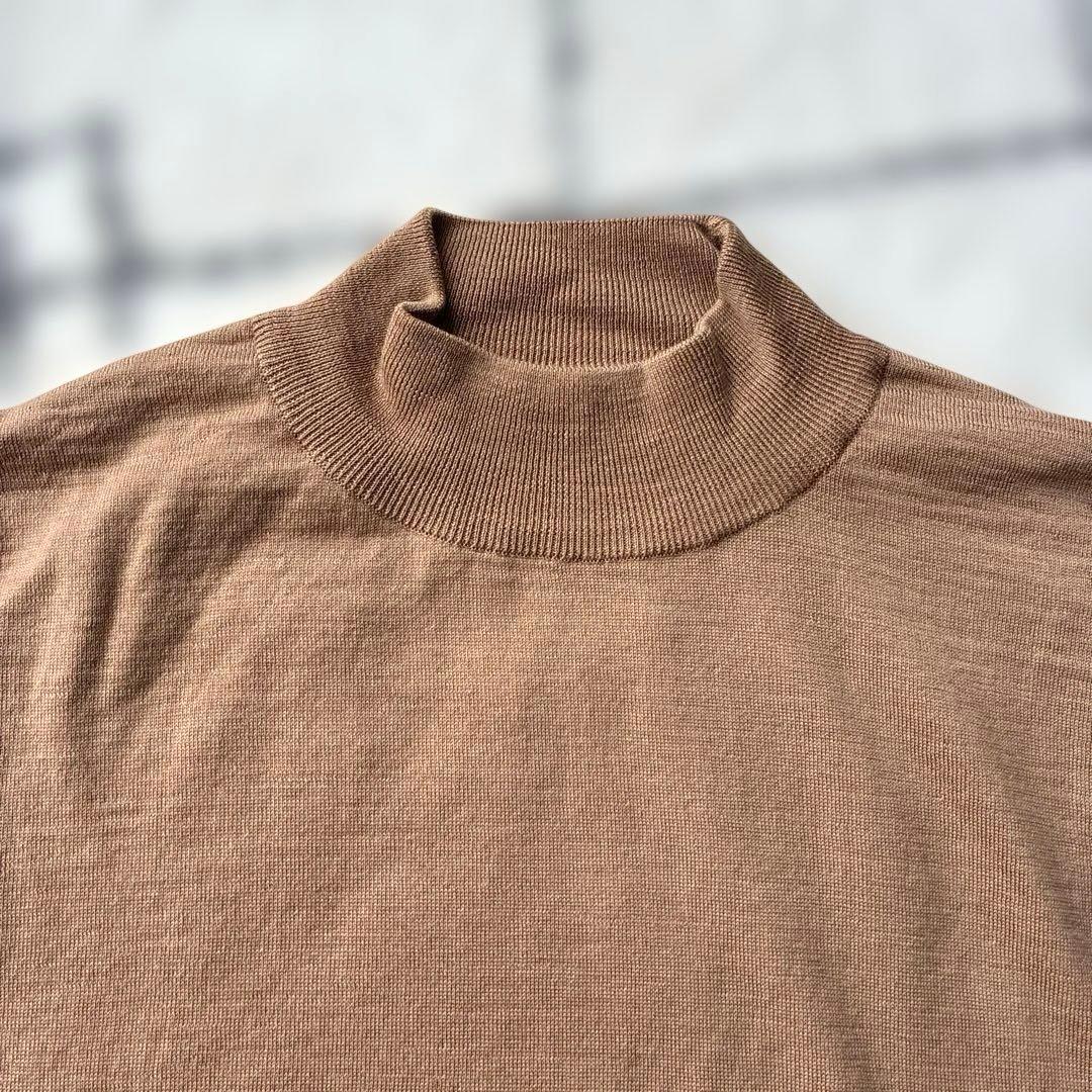 JOHN SMEDLEY メンズウールニット　モックネック　ブラウン