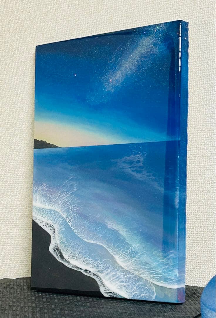 2025蓄光入りオーシャンレジンアート(A3パネル)No.11