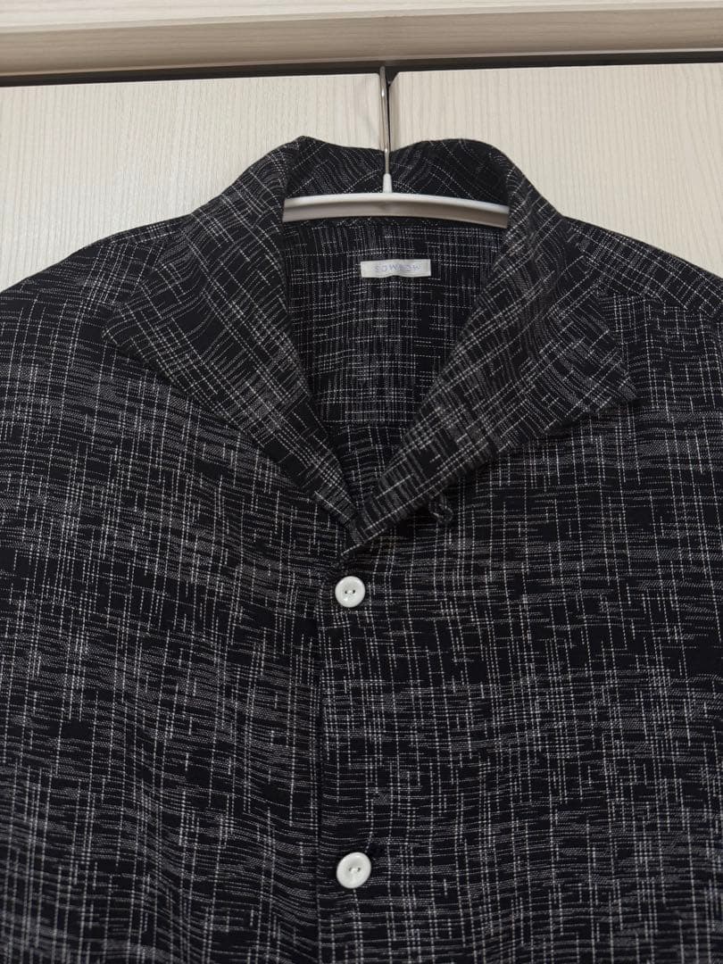 SOWBOW ソウボウ　チェックぽいデザイン　長袖シャツ　黒×グレー　XL 美品