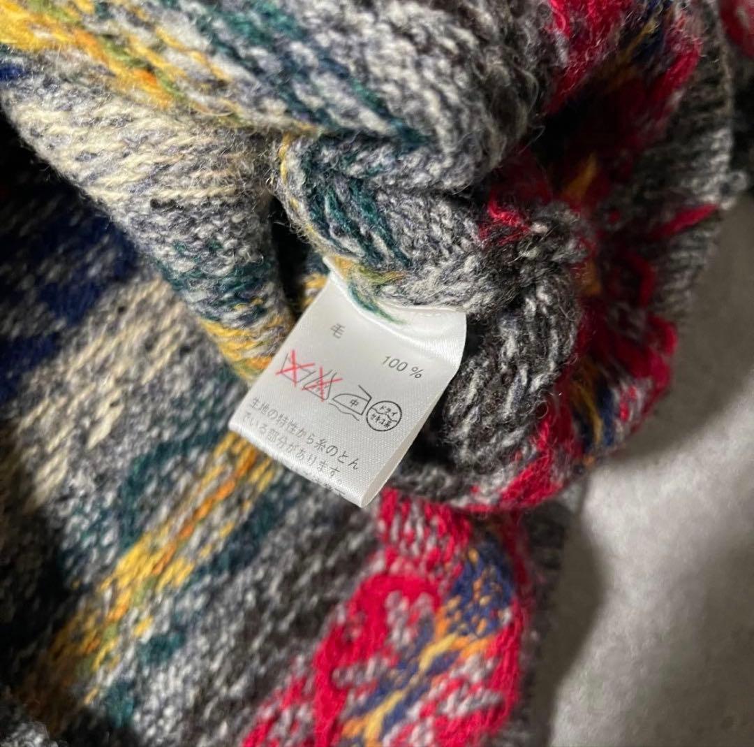 90s J.CREW 巨人タグ マルチカラー ニット ウール ボーダー
