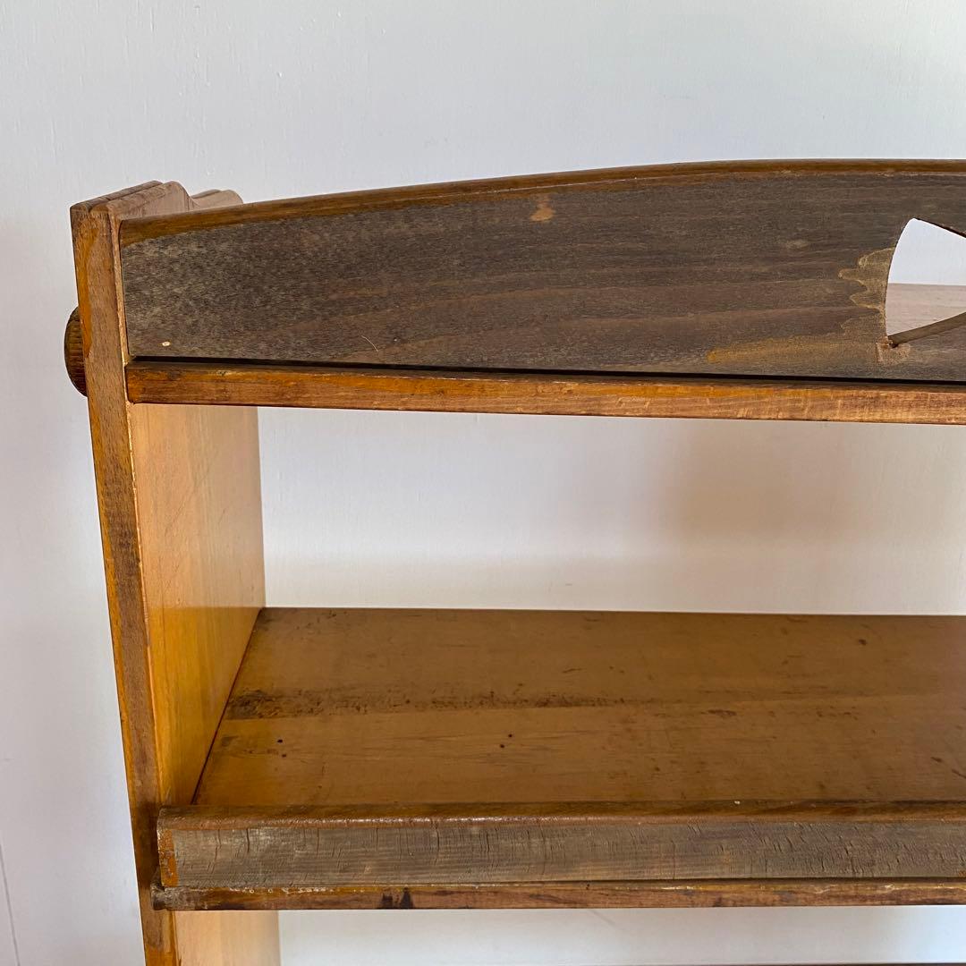 アンティーク オープンラック 本棚 木ネジ式 無垢材 透かし彫り z929