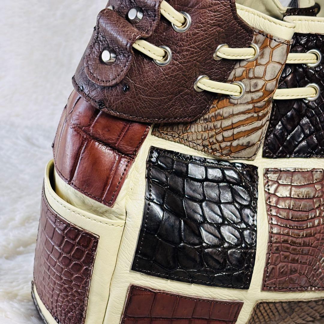 JRA クロコダイル　ハンドバッグ　オーストリッチ　ラージクロコ　スモールクロコ
