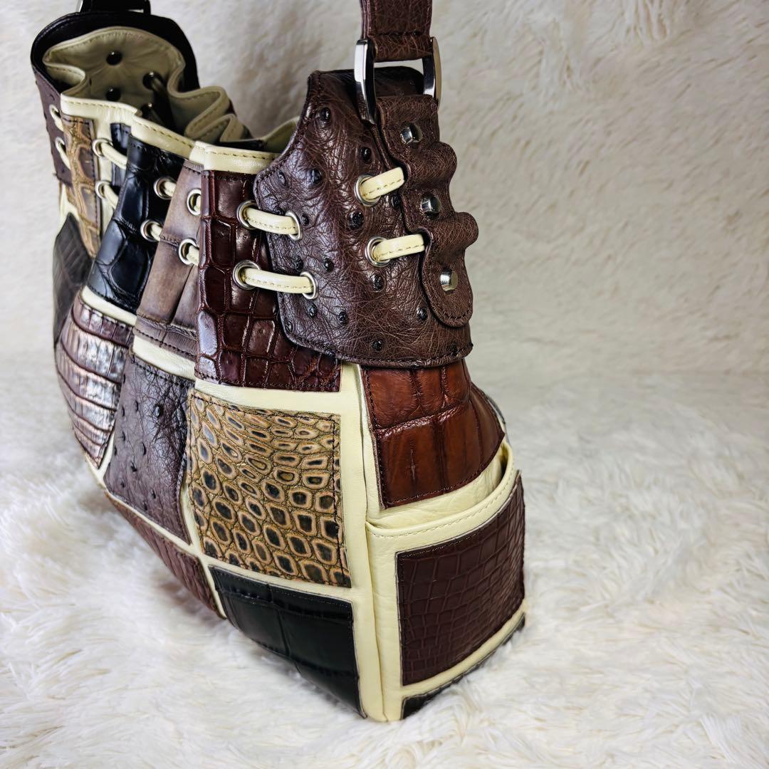 JRA クロコダイル　ハンドバッグ　オーストリッチ　ラージクロコ　スモールクロコ