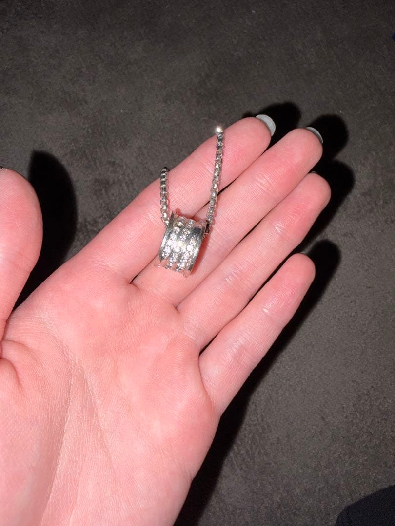 BVLGARI シルバー ダブルリング ネックレス