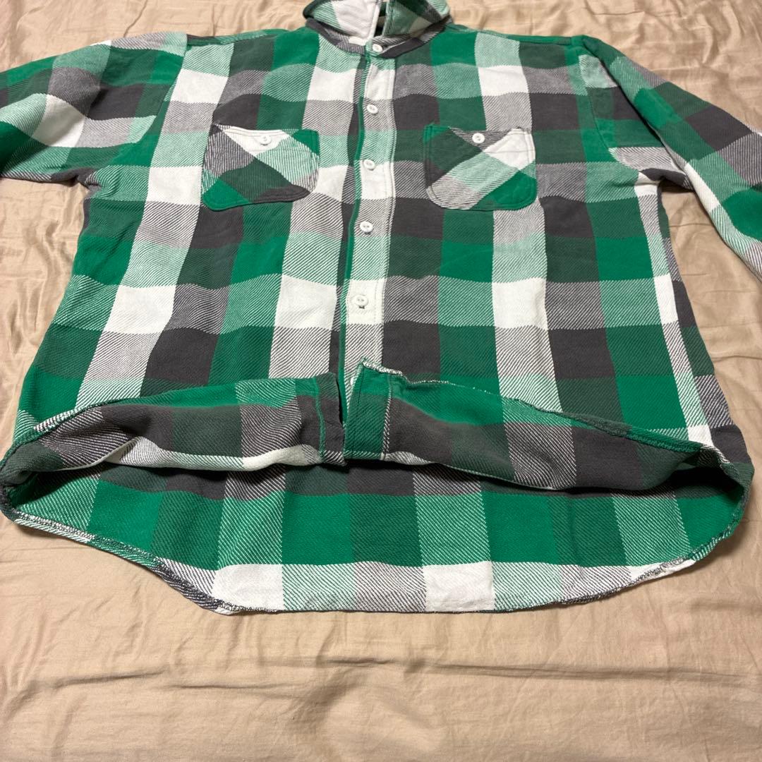 A*D様 70s ELY チェック ネルシャツ L グリーン ブラック ビンテー