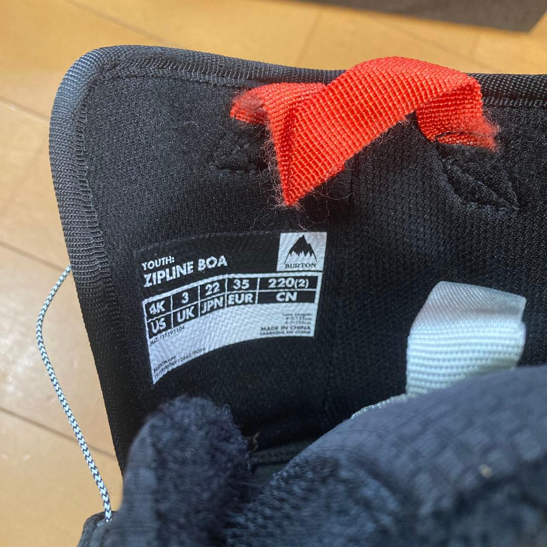 美品　burton zipline boa 4K 22センチ　バートンキッズ