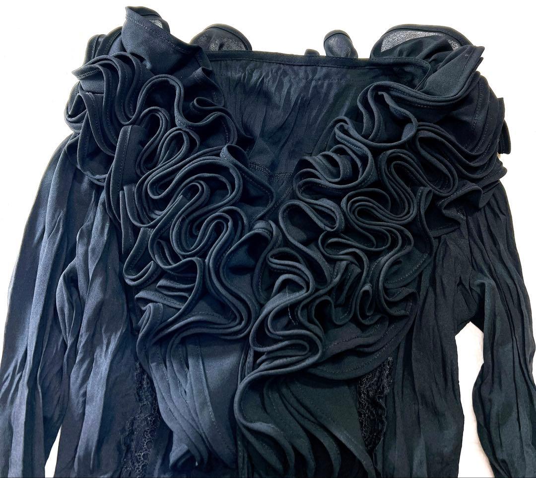 オッズアンジェロ Ozzon フリル レース プリーツ ロングカーディガン