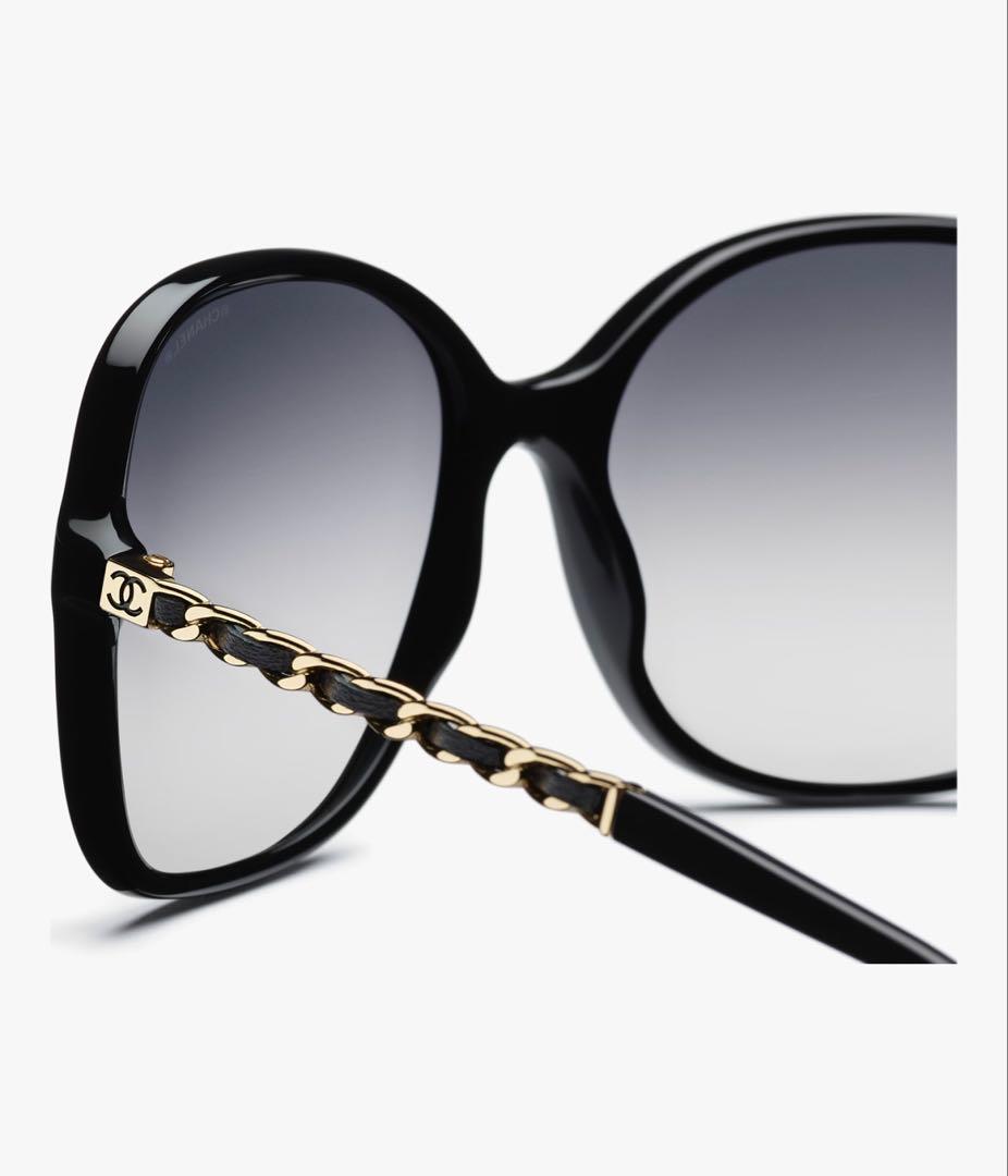 【美品】CHANEL シャネル スクエアシェイプアイウェア サングラス ブラック