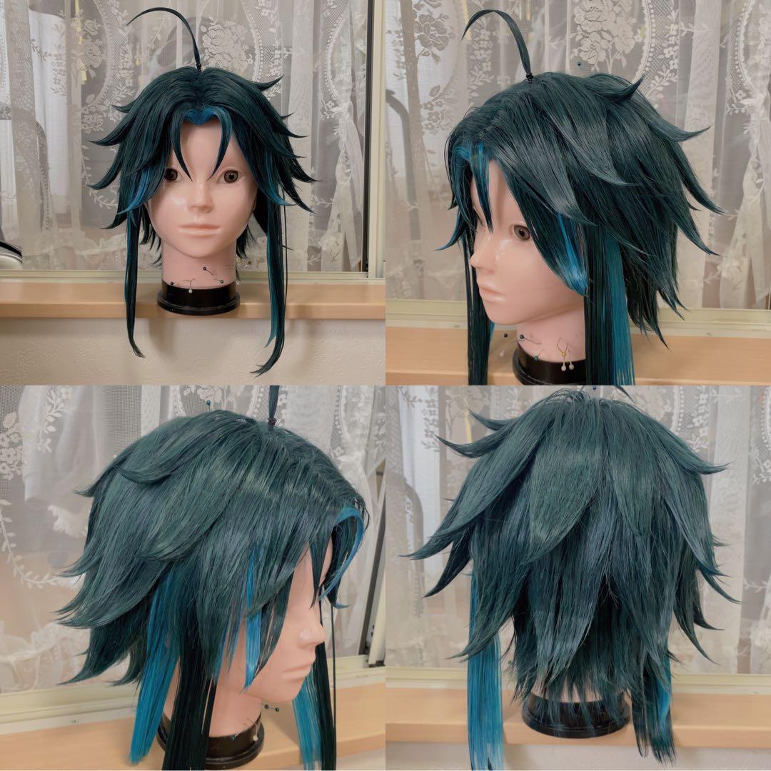 ショウ　魈　原神　完成ウィッグ　コスプレ　三分妄想ウィッグ
