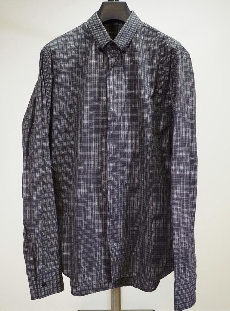 Dior ディオール 09SS比翼チェックBDシャツ40 クリスヴァンアッシュ