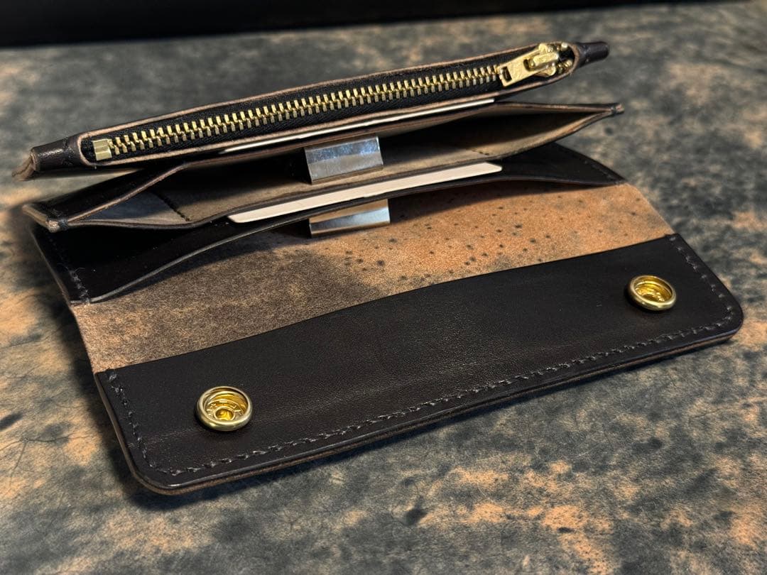 超希少!GUIDI社ホースバット黒トラッカーウォレット　TYPE00