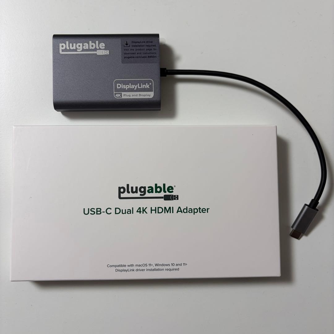 【極美品】Plugable USBC-6950M デュアル 4K アダプター