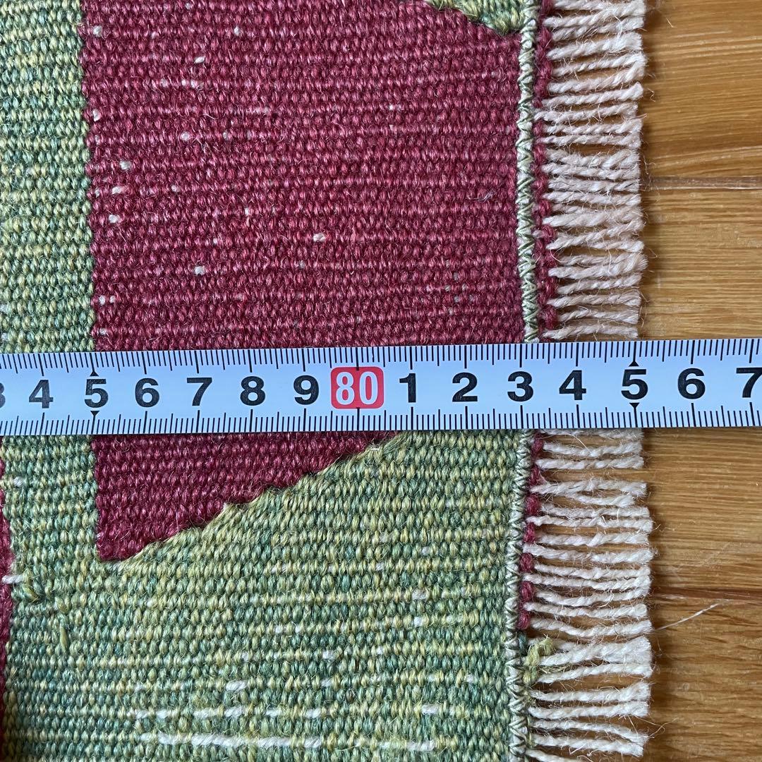 109×85㎝◇トルコヴィンテージキリムラグ◇ブルーベース　カラフル1188