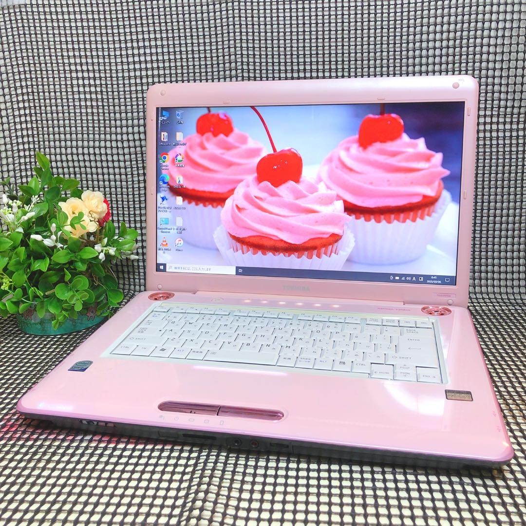 東芝、ピンク、サクサクwin10、オフィス2019、DVD、Photoshop