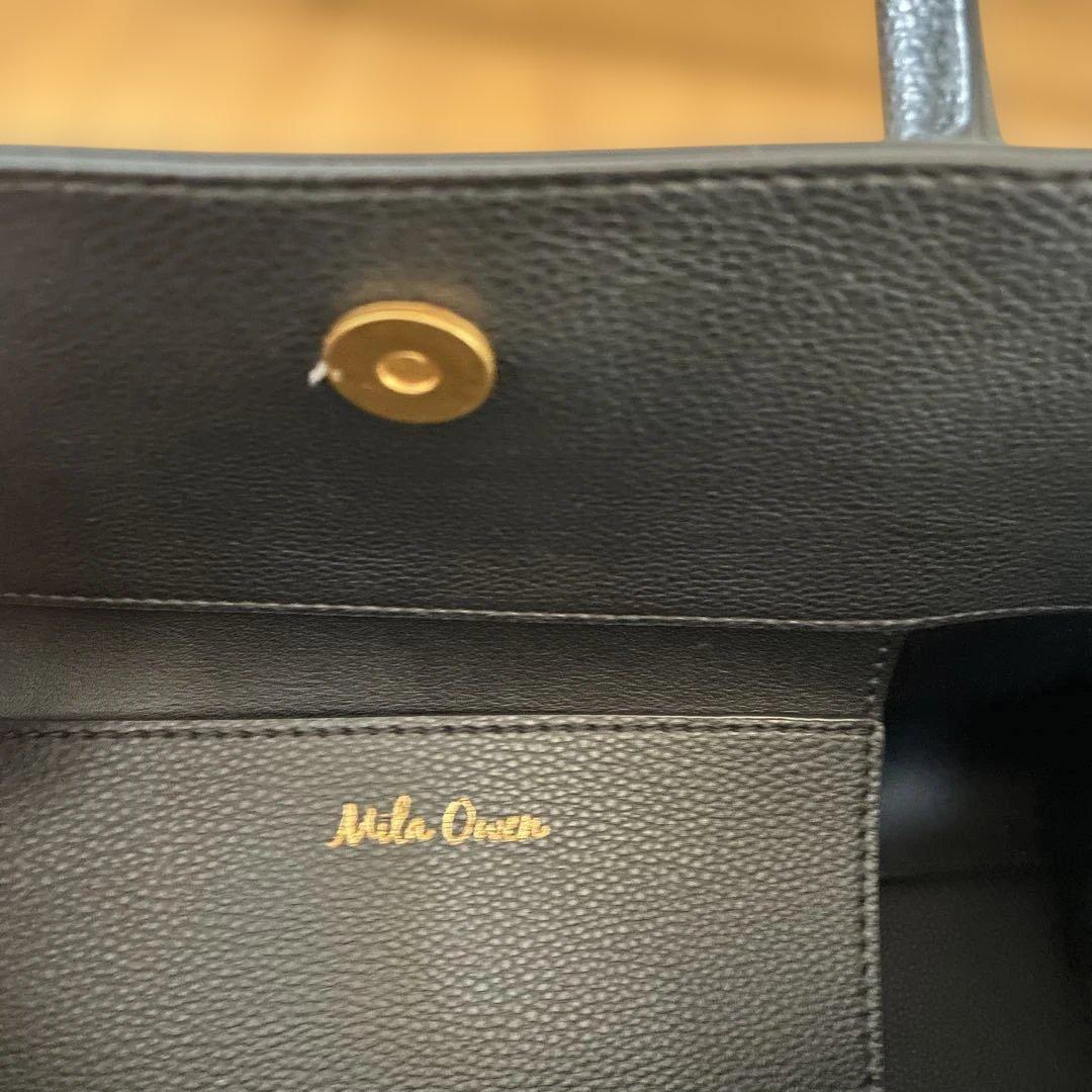 【未使用品】Mila Owenミラオーウェン ベルト付きラージハンドバッグ　黒