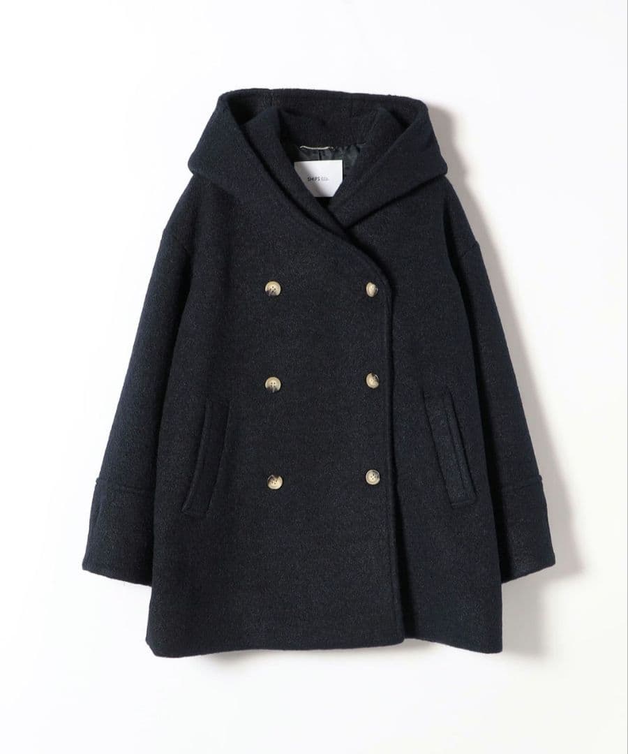 ☆ダークグレー ダッフルコート フード付き☆