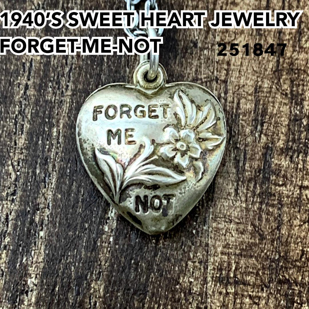 スウィートハートジュエリー 勿忘草 シルバー ヴィンテージ ネックレス NAVY