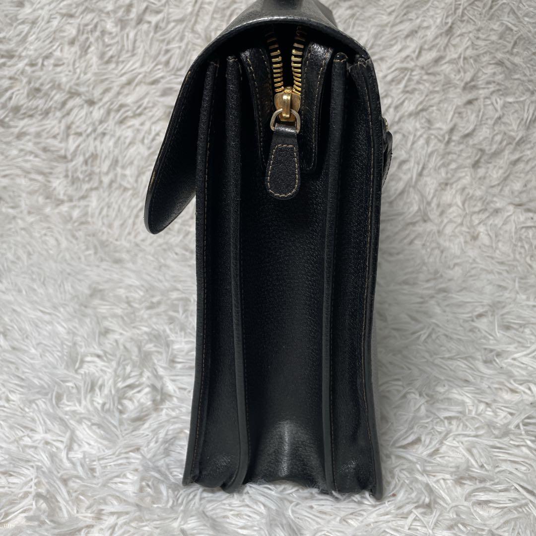 PRADA プラダ　ビジネスバッグ　レザー　ブラック　黒　本革　シボ革