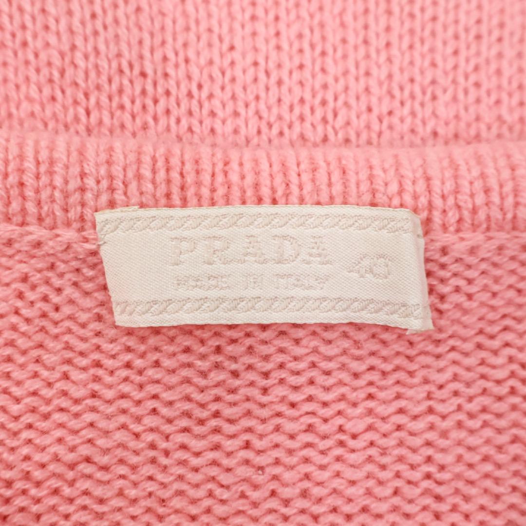 H4528-103◾️プラダ　クルーネック　カシミア100％７分袖ニット