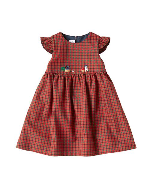 新品タグ無　ファミリア　ワンピース　チェック　サイズ90