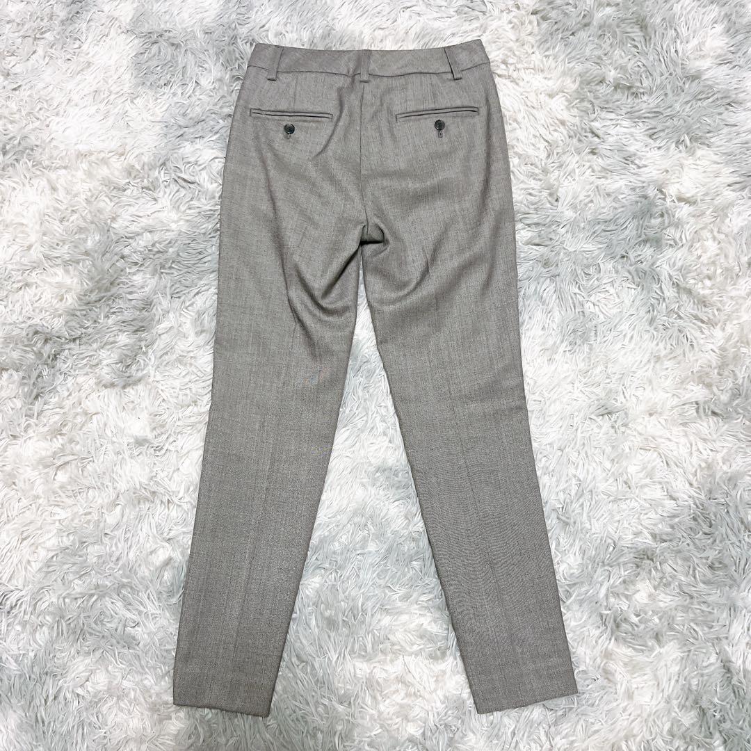 イネド パンツスーツ セットアップ 絹混 グレー 通勤 入学式 日本製 良品