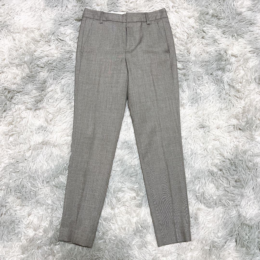 イネド パンツスーツ セットアップ 絹混 グレー 通勤 入学式 日本製 良品
