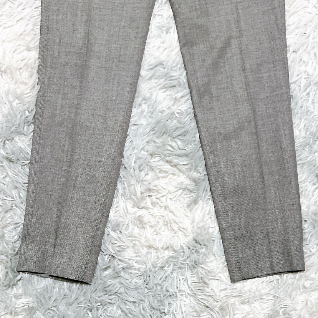 イネド パンツスーツ セットアップ 絹混 グレー 通勤 入学式 日本製 良品