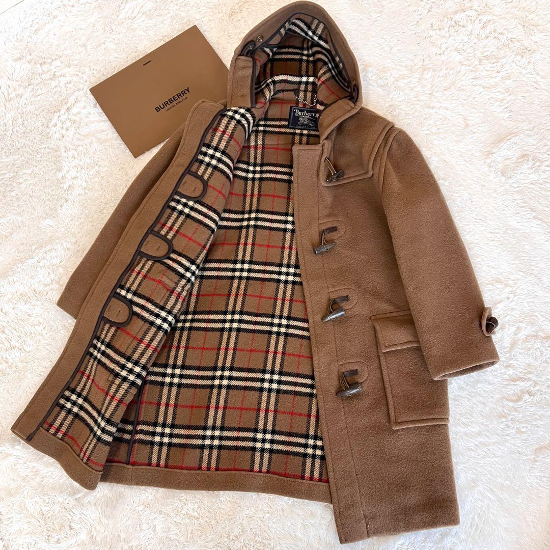 美品　バーバリーズ　ダッフルコート　ノバチェック　キャメル　ウール　英国製 M