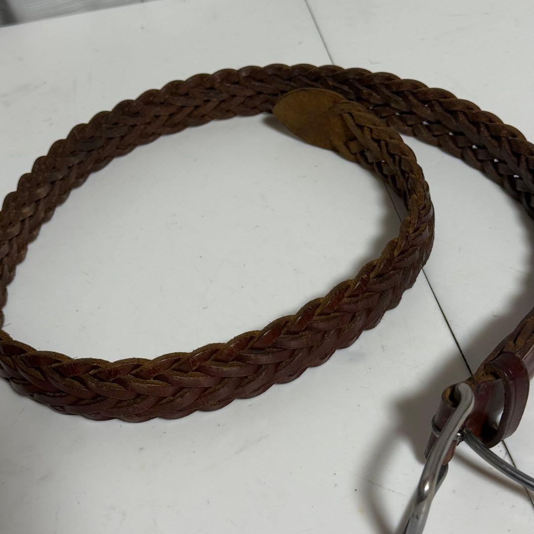 ホワイトハウスコックス　レザー　メッシュベルト　　ブラウン