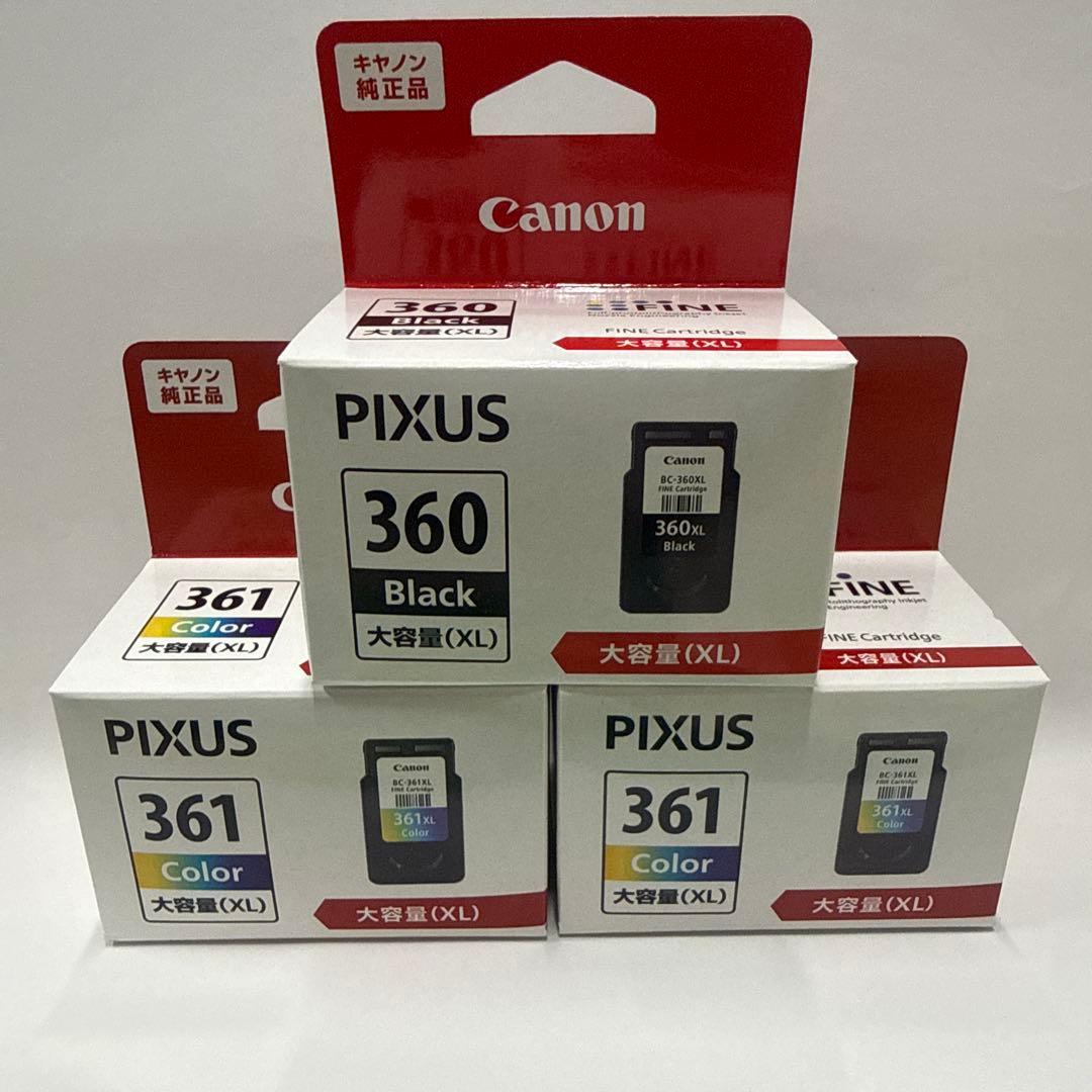 【新品未開封】Canon純正インク BC-360XL/361XL 3個セット