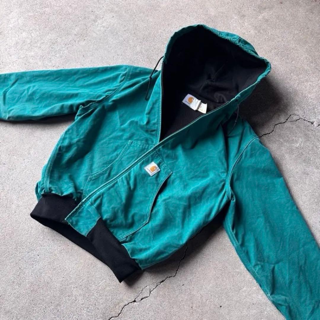 カーハート 星タグ 90s アクティブ ジャケット ターコイズ グリーン ブルー