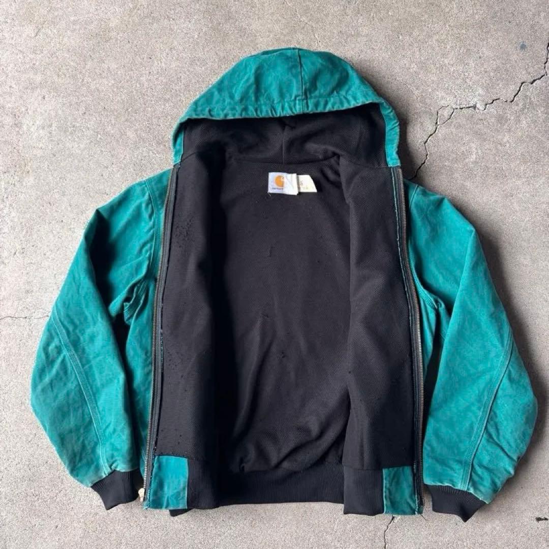 カーハート 星タグ 90s アクティブ ジャケット ターコイズ グリーン ブルー