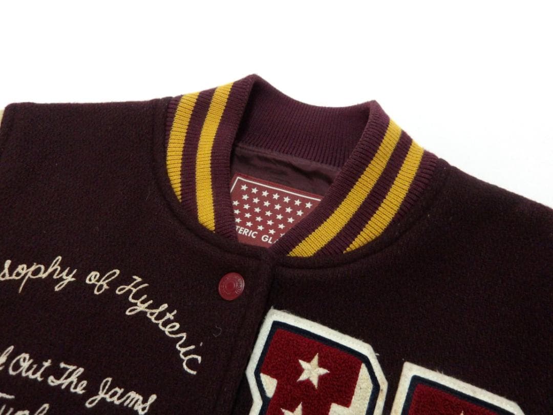 HYSTERIC GLAMOUR ヒステリックグラマー 袖革スタジャン フリー