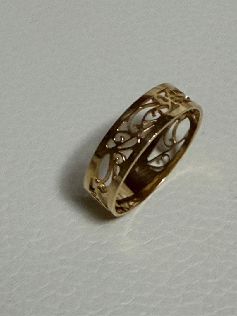 K&K18金 指輪 透かし 16号