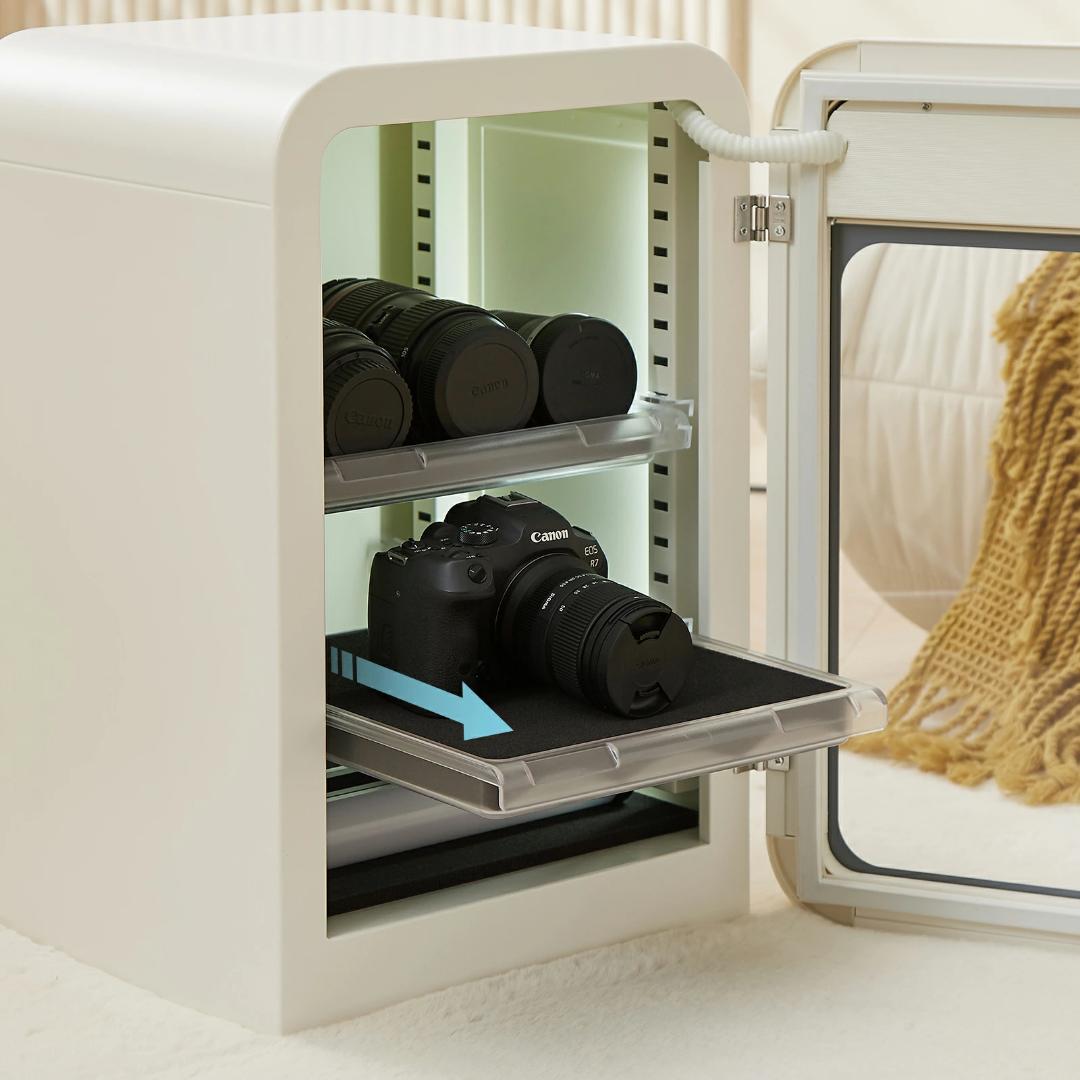 ⭐展示品未使用⭐防湿庫ドライボックス/おしゃれにカメラ、フィギィア、お茶の収納！