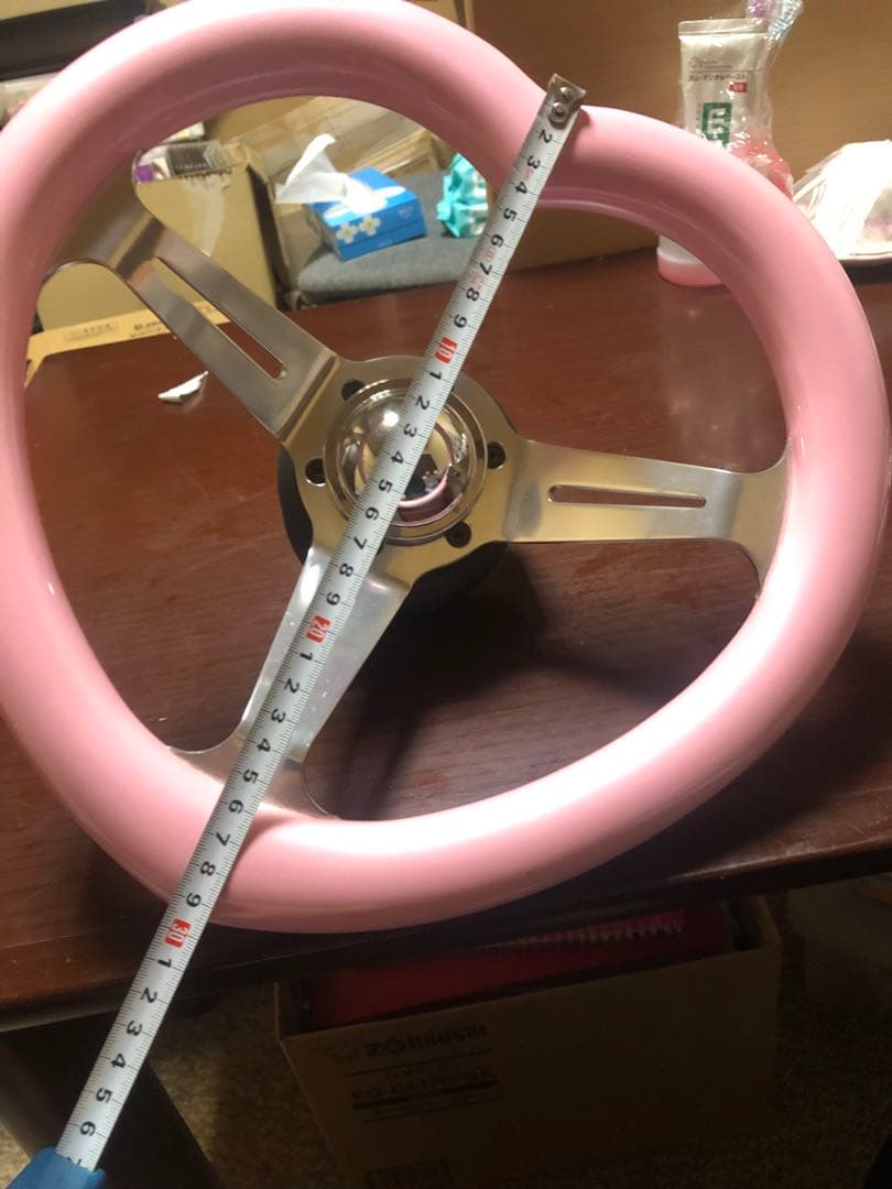 最終値下げ！当時物 ハート型ピンクステアリング ボス付き