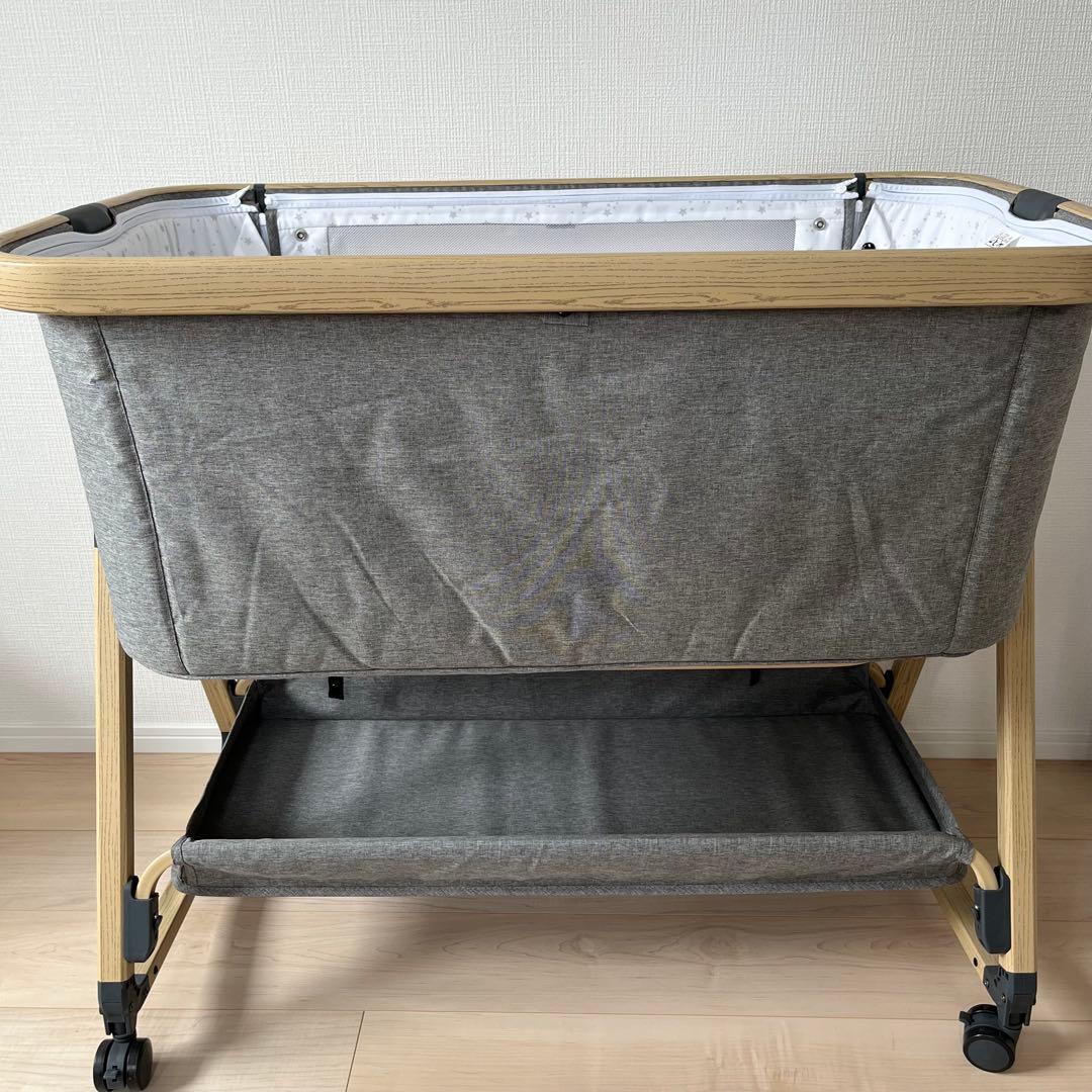 折りたたみ式ベビーベッド グレー　HZDMJ