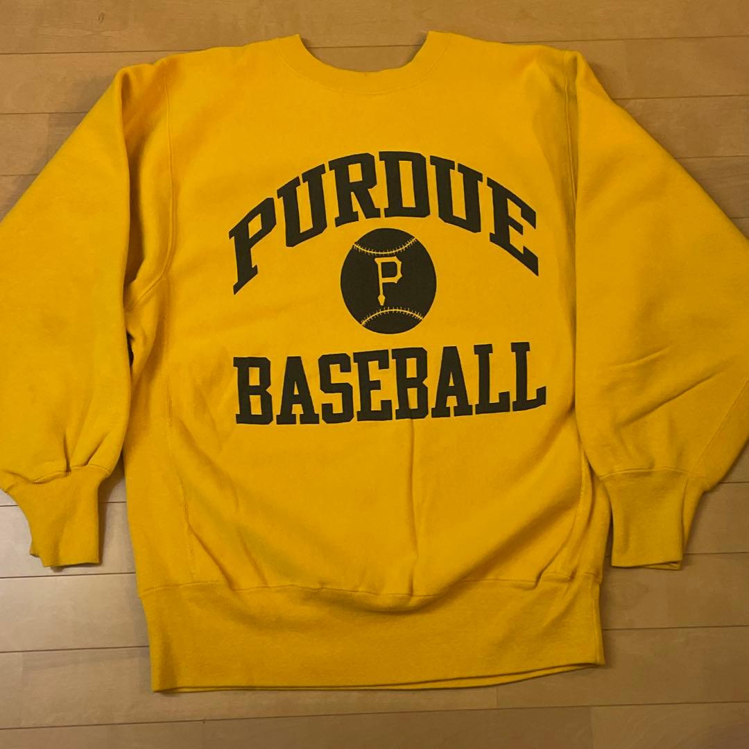 ま*こ様 黒染み込み マスタードイエロー チャンピオン リバースウィーブ