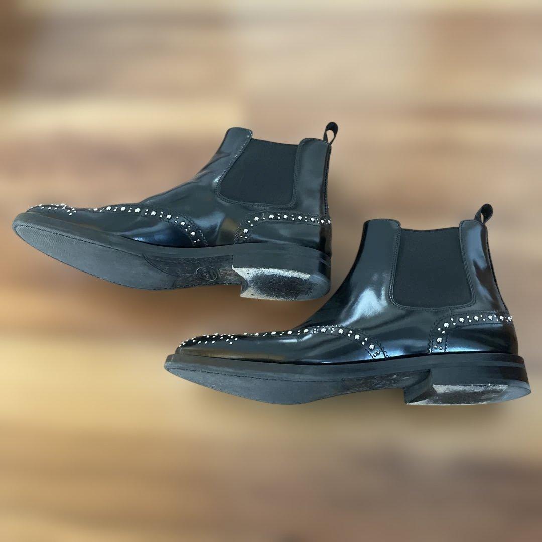 church's 38ブラックレザー サイドゴアブーツ