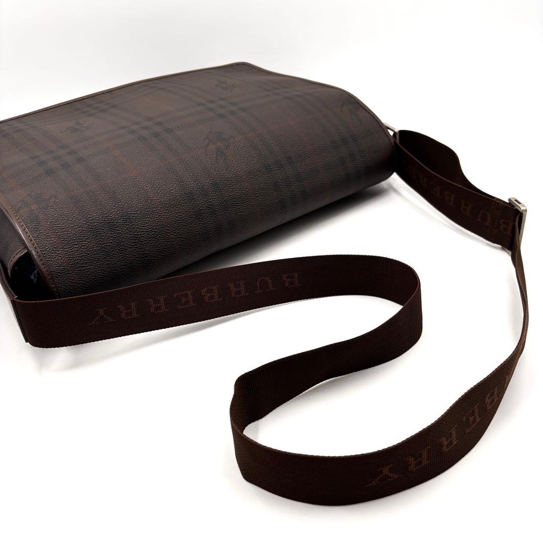 【極美品】バーバリー ショルダーバッグ メッセンジャー ノバチェック ホースロゴ