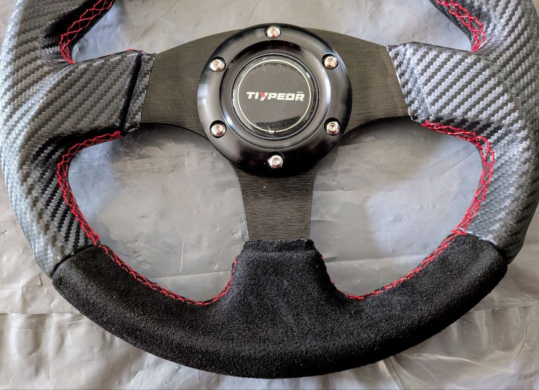 小径　28パイ　スポーツタイプ　ブラック&グレーコンビ　ステアリング