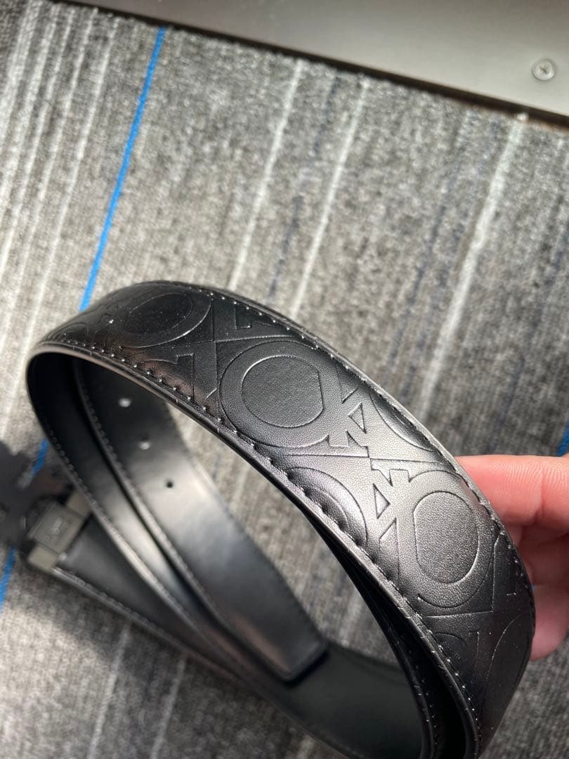 小物 Ferragamo leather big emboss belt