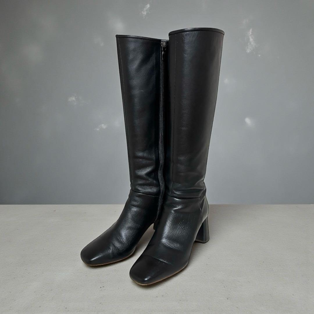 DIANA ダイアナ 美脚ロングブーツ BLK スクエアトゥ