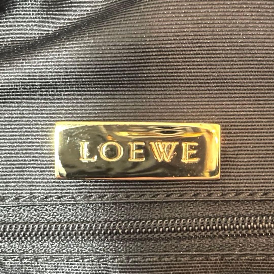 【美品】LOEWEロエベ アマソナ40ハンドバッグ ブラックゴールド アナグラム